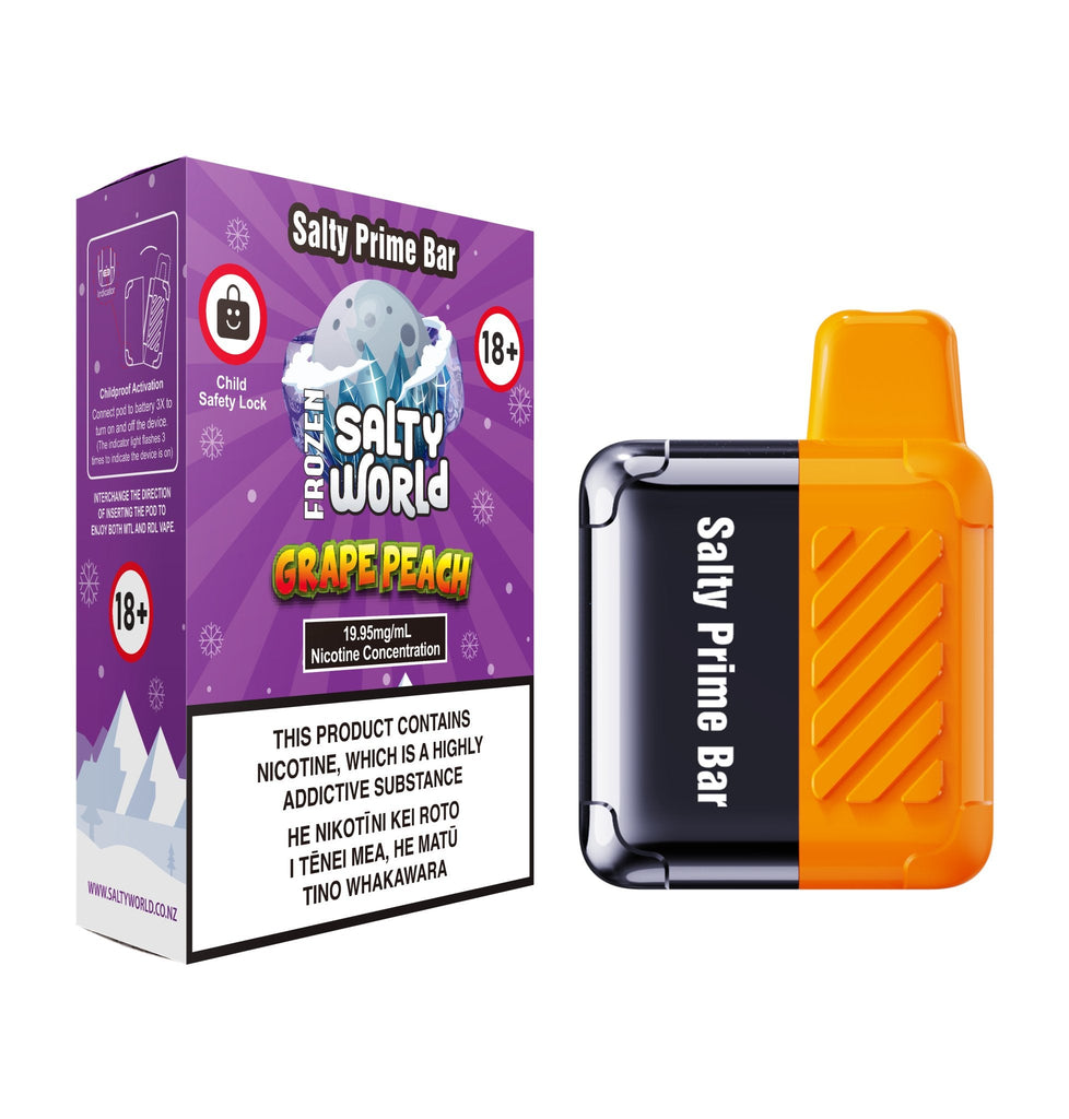 [Ice Edition] Salty Prime Bar Grape Peach Disposable Vape | Shosha Vape NZ